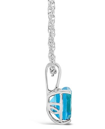 Macy's - Gemstone Pendant Necklace in Sterling Silver. Available in Blue Topaz 2-1/3 ct. t.w. and Amethyst 1-5/8 ct. t.w.