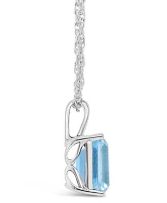Sky Blue Topaz (3  ct. t.w.) Pendant Necklace in Sterling Silver. Also Available in Rose Quartz