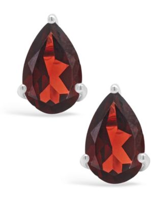 Pear-shape Gemstone Stud Earrings in Sterling Silver