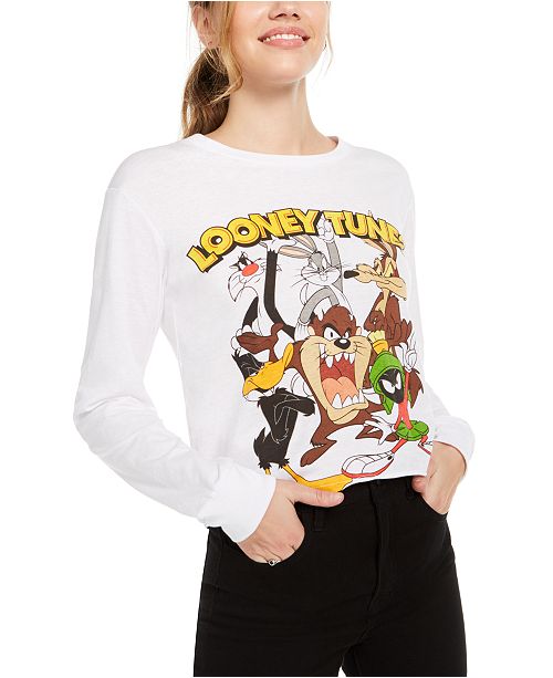 Juniors Looney Tunes Graphic Print Long Sleeve T Shirt