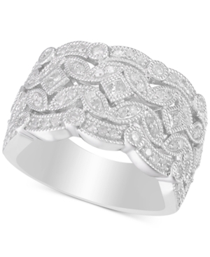 image of Diamond Filigree Statement Ring (3/4 ct. t.w.) in Sterling Silver