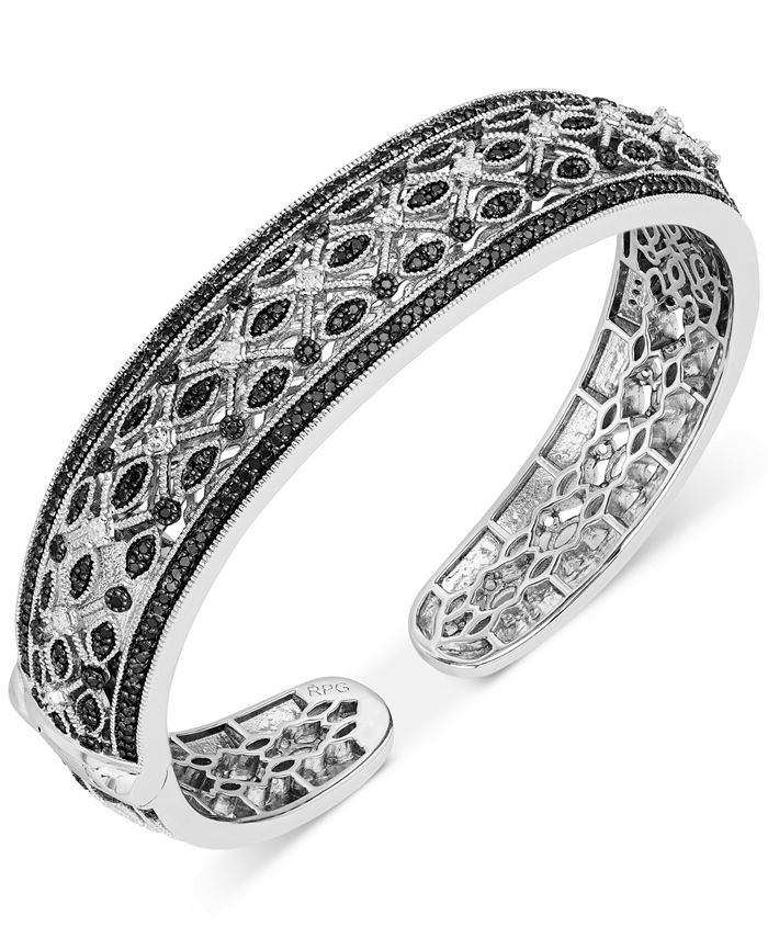 Macy's Diamond Hinge Cuff Bangle Bracelet (11/2 ct. t.w.) in Sterling