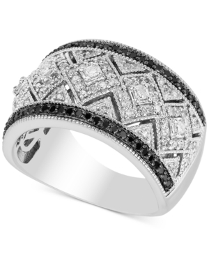 image of Diamond Milgrain Pattern Statement Ring (5/8 ct. t.w.) in Sterling Silver