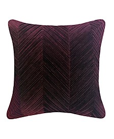 Chevron Velvet Decorative Pillow, 20" x 20"