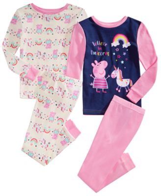 Peppa Pig - Toddler Girls 4-Pc. Cotton Pajamas Set