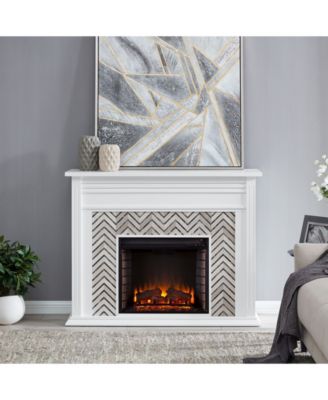 Elior Marble Tiled Electric Fireplace