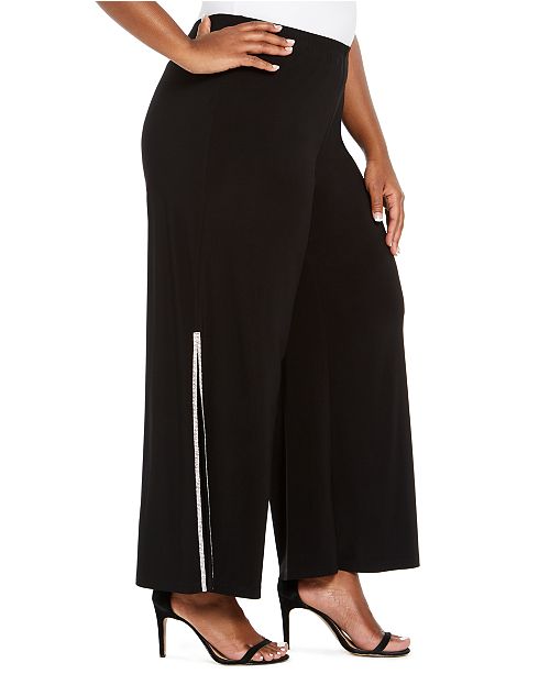 MSK Plus Size Rhinestone SideSlit Pants & Reviews Dresses Plus