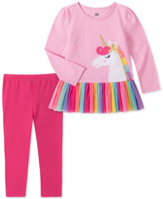 Kids Headquarters - Little Girls 2-Pc. Unicorn Tunic & Leggings Set