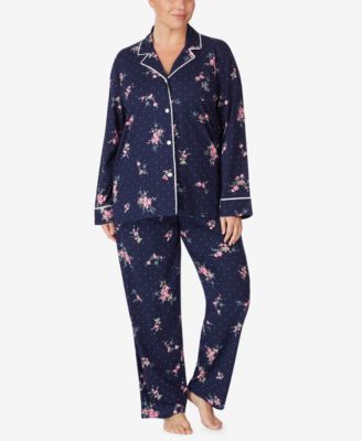 Plus Size Cotton Jersey Pajama Set 
