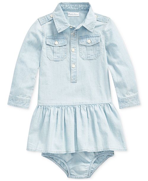 Polo Ralph Lauren Baby Girls Chambray Dress Reviews All Girls Dresses Kids Macy S