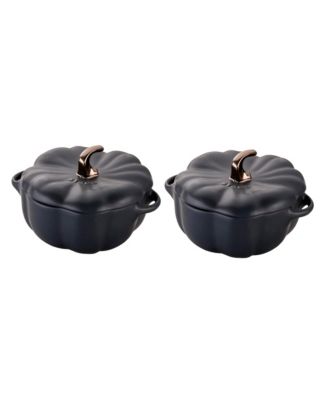 Staub Ceramic 16-oz Petite Pumpkin Cocotte - Matte Black 