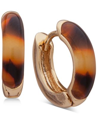 Lauren Ralph Lauren ★【フープピアス】Gold Tone Tortoise 25 Lauren Ralph Lauren Gold-Tone Tortoise-Look Medium Hoop