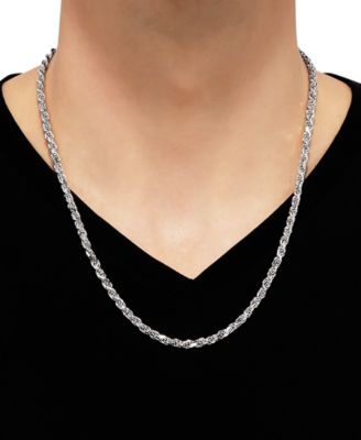 Rope Link 22" Chain Necklace in Sterling Silver