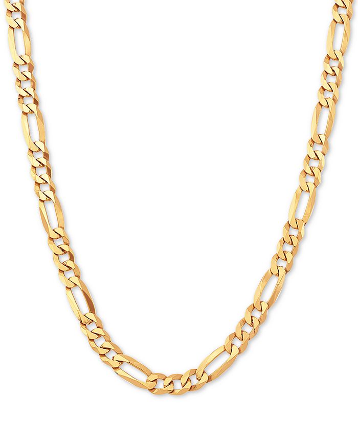 18kt Gold Plated 12mm Edge Cut Figaro Chain  Necklace  Warranty 