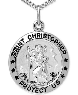 Macy's - Saint Christopher Medal 20" Pendant Necklace in Sterling Silver