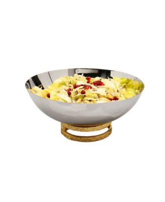 6" Stainless Steel Bowl with Gold-Tone Loop Base