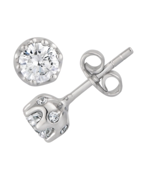 image of Certified Diamond 1 ct. t.w. Stud Earrings in 14k White Gold