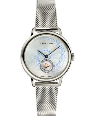 Teslar - Women's Swiss Fibonacci Stainless Steel Mesh Bracelet Watch 36mm