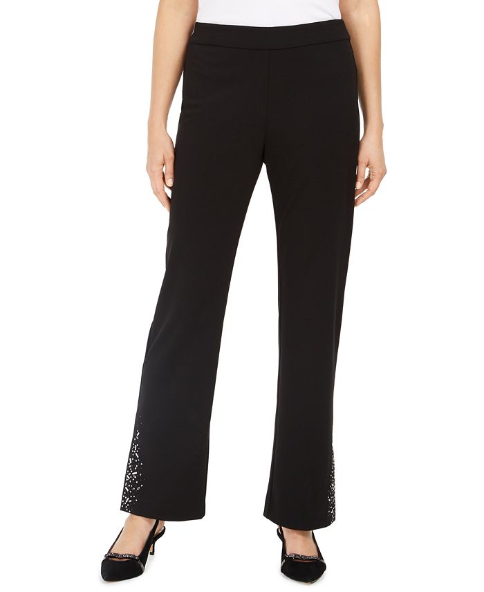 JM Collection Crepe Embellished Pants, Created for Macy's - Macy's