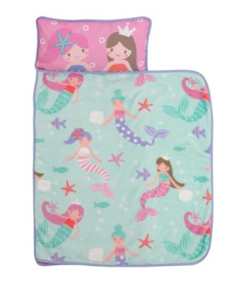 Everything Kids - Mermaid Nap Mat with Pillow and Blanket