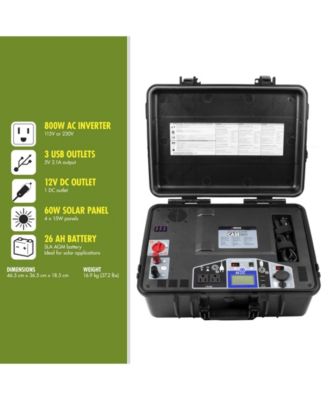 Wagan Tech Wagan Solar Power Case with 800 Watt Power Inverter with 60 Watt Foldable Solar Panel