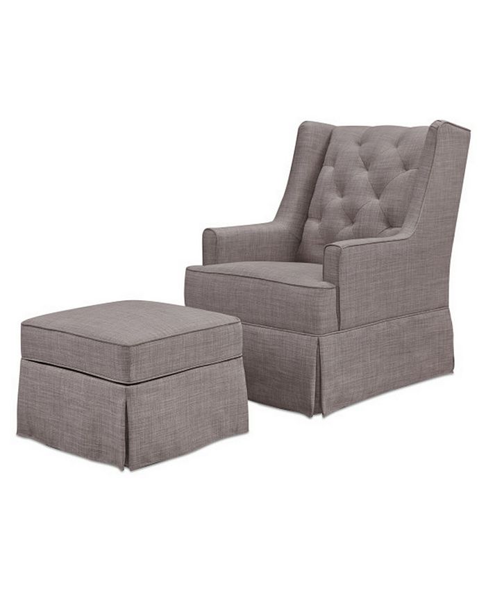 Million Dollar Baby Classic Sadie Swivel Glider With Storage Ottoman Macy's