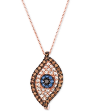 image of Le Vian Blueberry Sapphire (1/6 ct. t.w.) & Diamond (1 ct. t.w.) Evil Eye 18