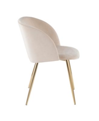 Fran Chair in Gold Metal and Velvet Set of 2