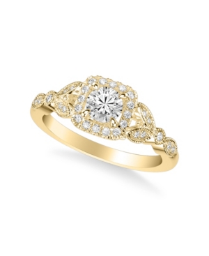 Diamond Princess Engagement Ring (5/8 ct tw) in 14k White Yellow and Rose Gold