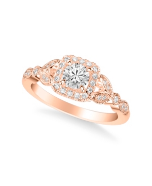 Diamond Princess Engagement Ring (5/8 ct tw) in 14k White Yellow and Rose Gold