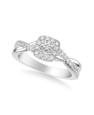 image of Diamond Halo Engagement Ring (5/8 ct. t.w.) in 14k White, Yellow or Rose Gold