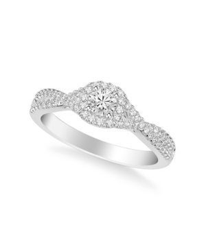 image of Diamond Twist Engagement Ring (1/2 ct. t.w.) in 14k White, Yellow or Rose Gold