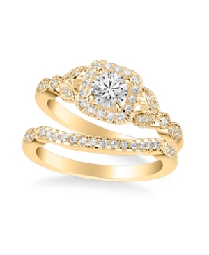 Diamond Princess Bridal Set (3/4 ct tw) in 14k Yellow White or Rose Gold