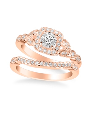 Diamond Princess Bridal Set (3/4 ct tw) in 14k Yellow White or Rose Gold