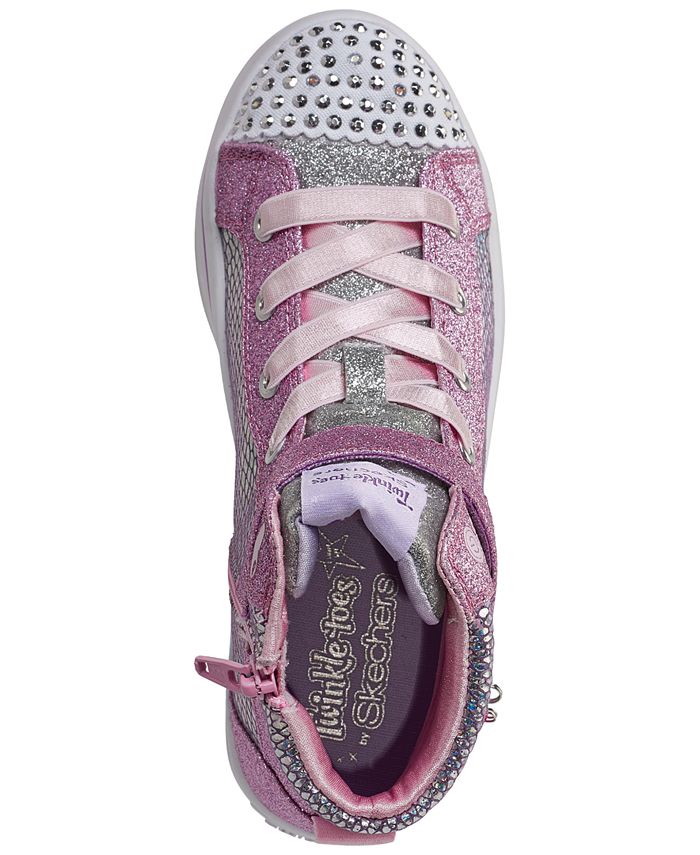 Skechers Little Girls Twinkle Toes Twi Lites Holla Glam High Top