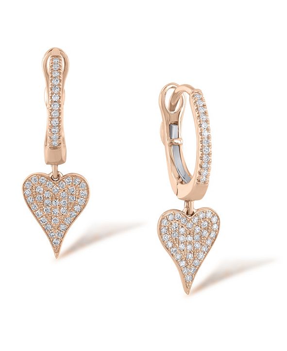 Serena Williams Jewelry Diamond (1/5 ct. t.w.) Heart Earrings in 14K Rose Gold & Reviews