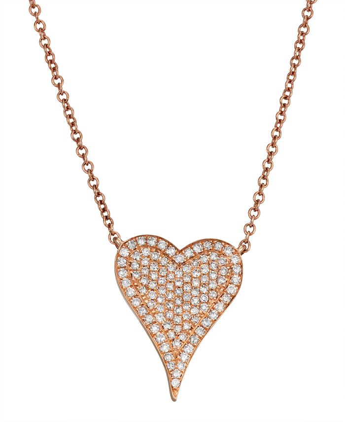 Serena Williams Jewelry Diamond (1/3 ct. t.w.) Heart Necklace in 14K Rose Gold Macy's