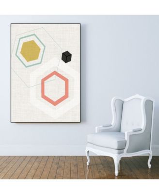 Giant Art 24" x 18" Mod Geometry II Art Block Framed Canvas