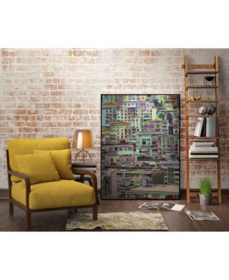 Giant Art 32" x 24" Stack IV Art Block Framed Canvas