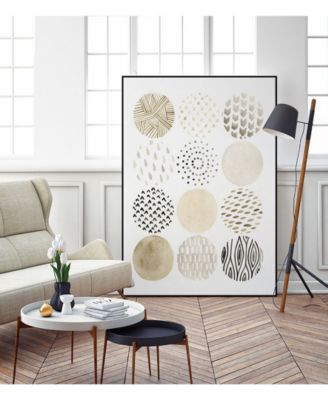 Giant Art 32" x 24" Neutral Pattern Play I Art Block Framed Canvas