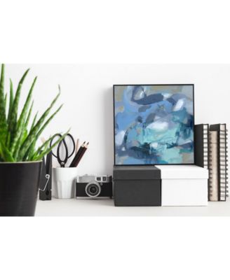 30" x 30" Abstract Blues I Art Block Framed Canvas