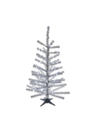 Kurt Adler - 24-Inch Battery-Operated Pre-Lit Silver Tinsel Tree