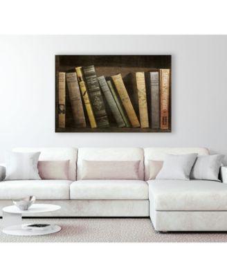 14" x 11" Vintage Like Book Collection II Museum Mounted Canvas Print