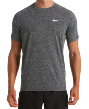 NIKE MEN'S HYDROGUARD DRI-FIT STRETCH UPF 40+ HEATHER RASH GUARD 