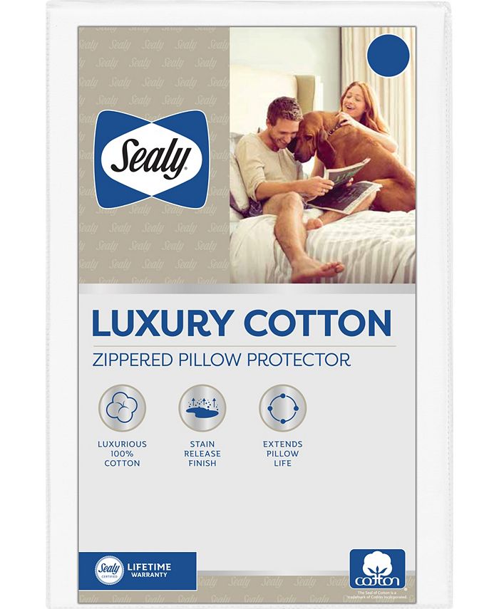 Sealy Luxury Cotton Zippered Pillow Protector, King Macy's