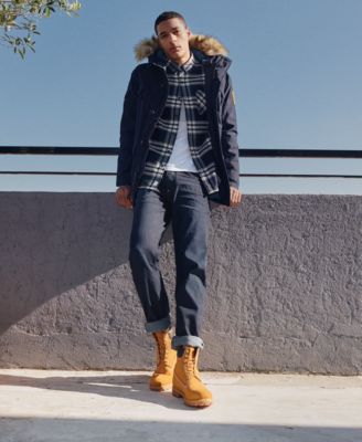 men's outfit with timberland boots
