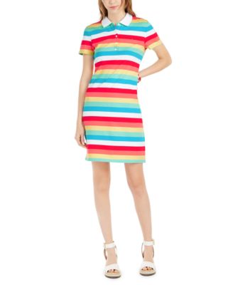 women's striped polo dress