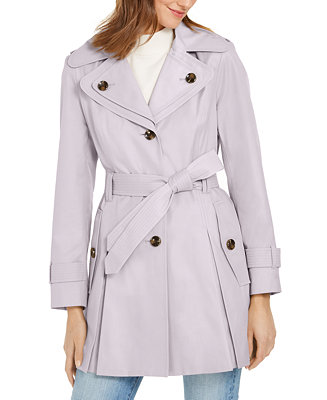 London Fog Hooded Belted Water-Resistant Trench Coat - Macy's