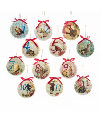 Kurt Adler - 85mm Decoupage Ball Ornament Set of 12