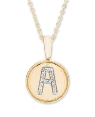 yellow gold letter pendant